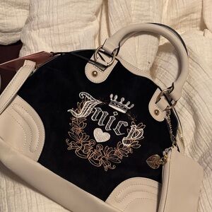 Juicy Couture Black and Cream Satchel
